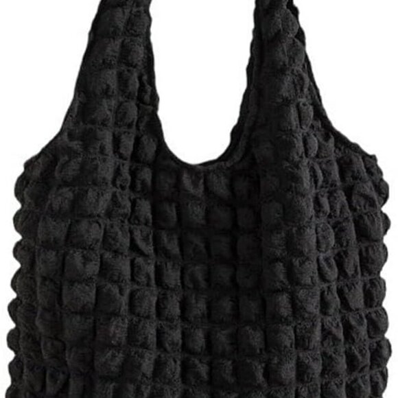 Bubble Hobo Shoulder Bag for Women - Lightweight Quilted Tote with Large Capacit